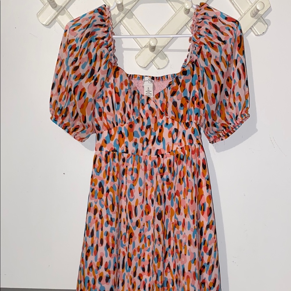 Jessica Simpson Pink and Orange Patterned Dress